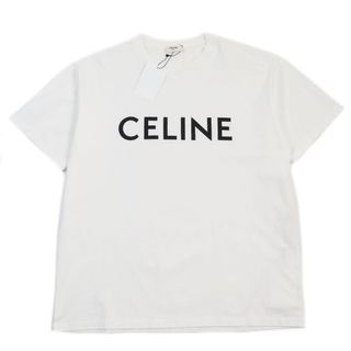 セリーヌ(celine)の未使用品●CELINE セリーヌ 2X681671Q ロゴプリント クルーネック ショートスリーブ 半袖Ｔシャツ ホワイト S イタリア製 正規品 メンズ(Tシャツ/カットソー(半袖/袖なし))