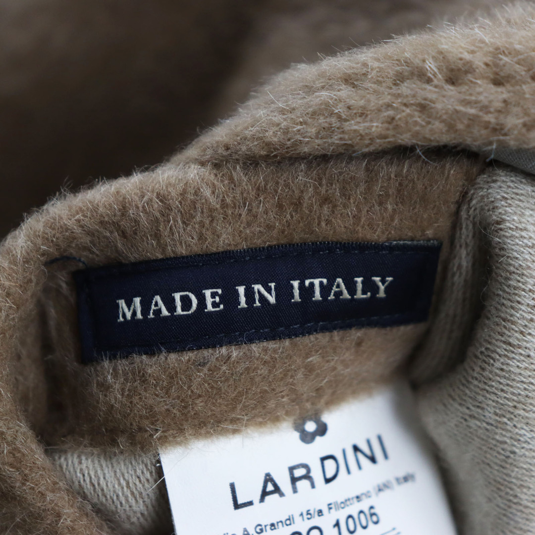 LARDINI(ラルディーニ)の極美品●LARDINI ラルディーニ アルパカ・モヘヤ混 ステンカラーコート ロングコート ベージュ 46 イタリア製 正規品 メンズ メンズのジャケット/アウター(ステンカラーコート)の商品写真