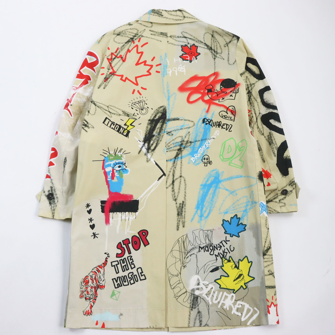 DSQUARED2(ディースクエアード)の極美品●DSQUARED2 ディースクエアード 22SS S74AA0248 Street Art Trench Coat トレンチコート マルチカラー 44 ガーメント付き イタリア製 メンズ 正規品 メンズのジャケット/アウター(トレンチコート)の商品写真