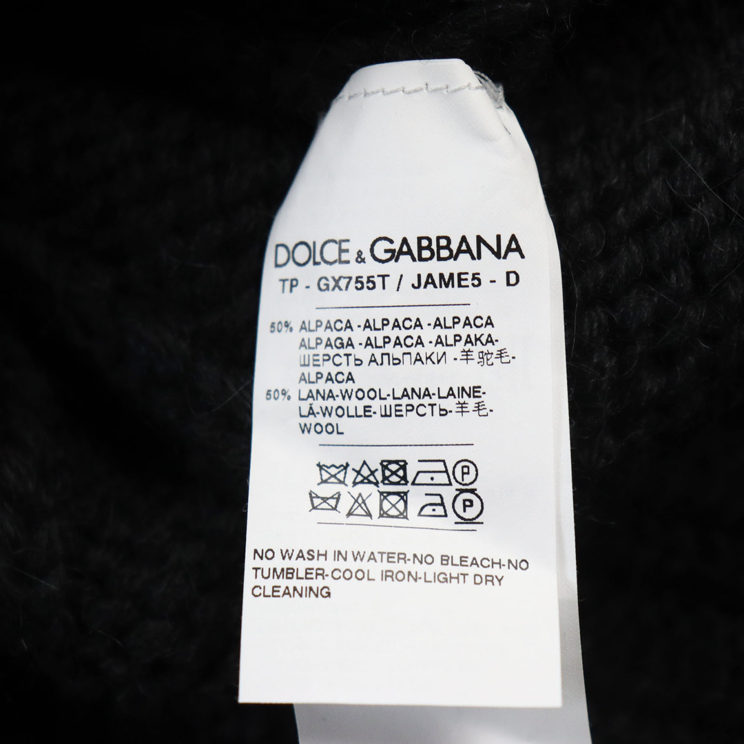 DOLCE&GABBANA(ドルチェアンドガッバーナ)の未使用品●DOLCE&GABBANA ドルチェ＆ガッバーナ GX755T アルパカ混 黒タグ タートルネック ニット セーター ブラック 54 イタリア製 正規品 メンズ メンズのトップス(ニット/セーター)の商品写真