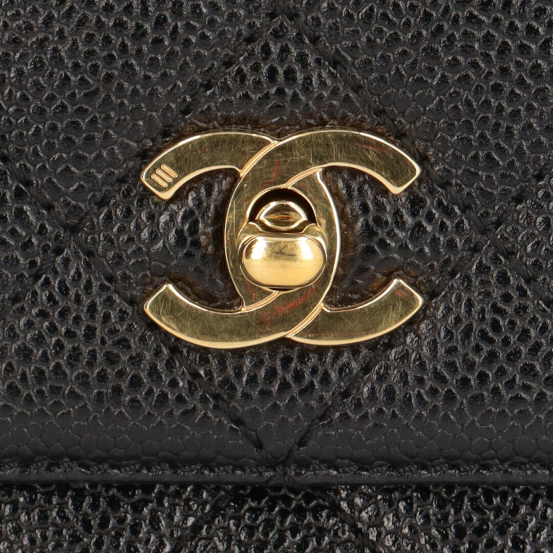 CHANEL(シャネル)のシャネル マトラッセ ココマーク ハンドバッグ キャビアスキン A12397 ブラック レディース CHANEL  中古 レディースのバッグ(ハンドバッグ)の商品写真