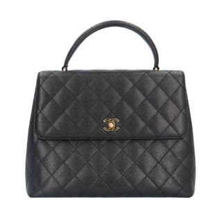 シャネル(CHANEL)のシャネル マトラッセ ココマーク ハンドバッグ キャビアスキン A12397 ブラック レディース CHANEL  中古(ハンドバッグ)