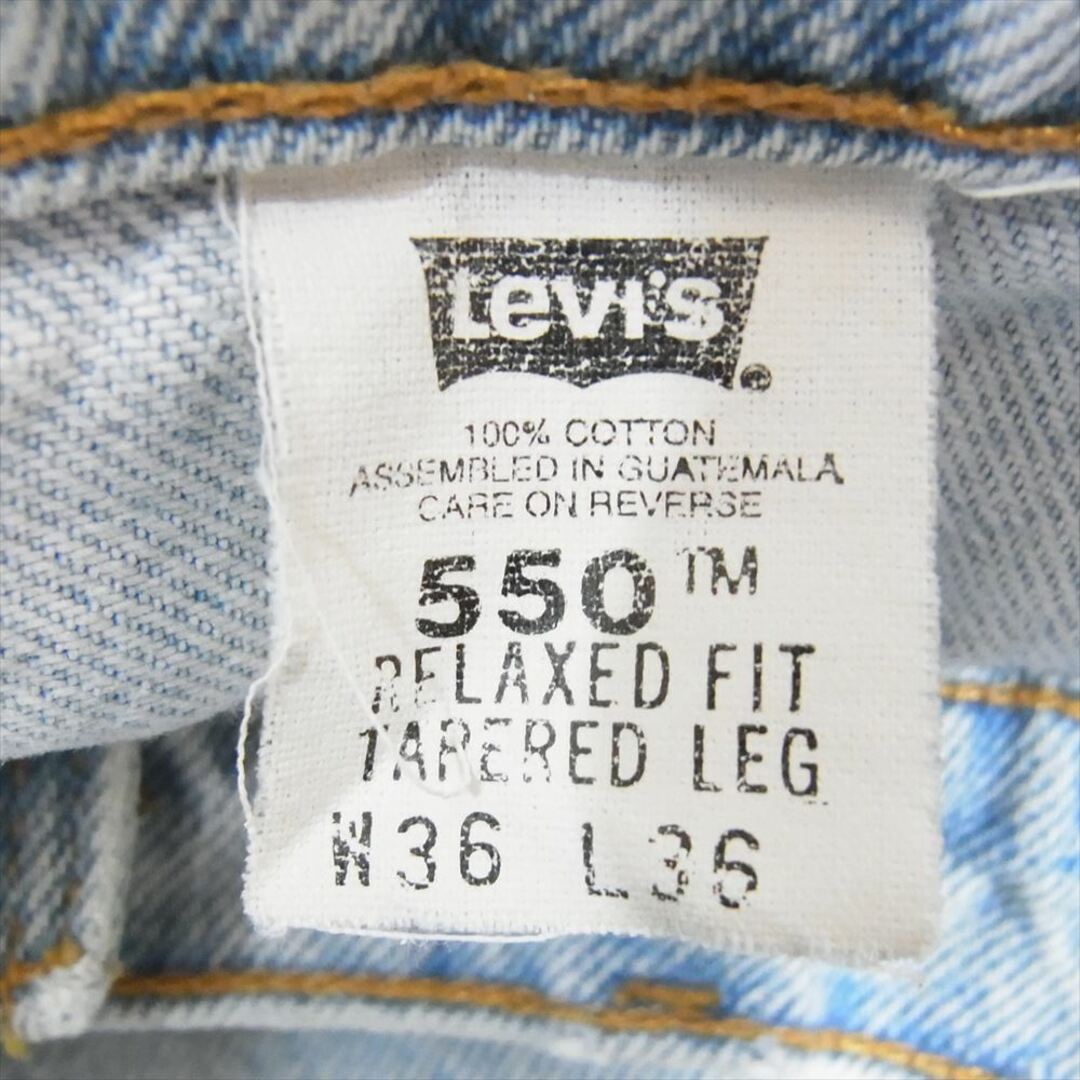 Levi's(リーバイス)のLevi's リーバイス USA製 95年10月製 90s 550 オレンジタブ デニム パンツ ジーンズ インディゴブルー系 36【中古】 メンズのパンツ(その他)の商品写真