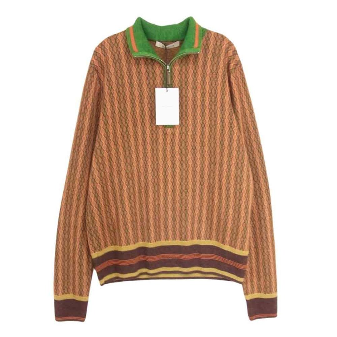 ウェールズボナー Wales Bonner 22SS MS22KN01 Orchestre jacquard sweater オーケストラ ジャガード ハイネック ニット セーター オレンジ系 XS【中古】 メンズのトップス(ニット/セーター)の商品写真