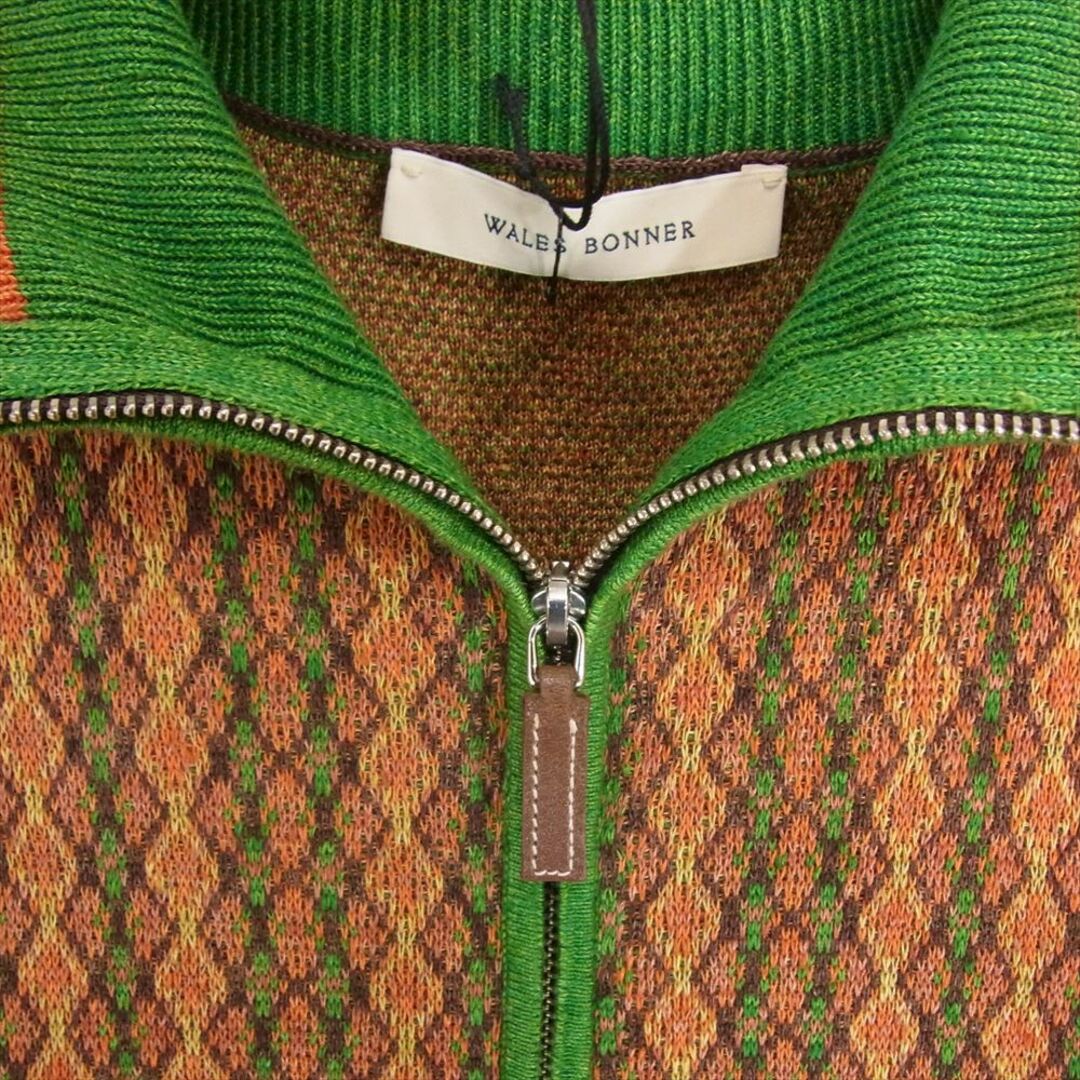 ウェールズボナー Wales Bonner 22SS MS22KN01 Orchestre jacquard sweater オーケストラ ジャガード ハイネック ニット セーター オレンジ系 XS【中古】 メンズのトップス(ニット/セーター)の商品写真