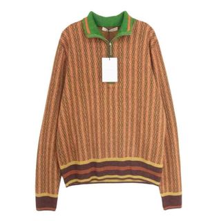 ウェールズボナー Wales Bonner 22SS MS22KN01 Orchestre jacquard sweater オーケストラ ジャガード ハイネック ニット セーター オレンジ系 XS【中古】(ニット/セーター)