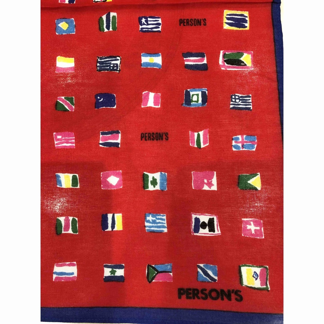 PERSON'S(パーソンズ)のPERSON'S  ハンカチ　レッド❤️  国旗🇯🇵🇺🇸🇸🇪🇨🇦🇩🇪  未使用品 レディースのファッション小物(ハンカチ)の商品写真