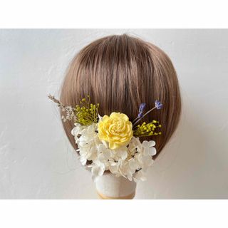 髪飾り ヘッドドレス ヘアピン 成人式 和装 振袖 ウェディング ドライフラワー(ヘッドドレス/ドレス)