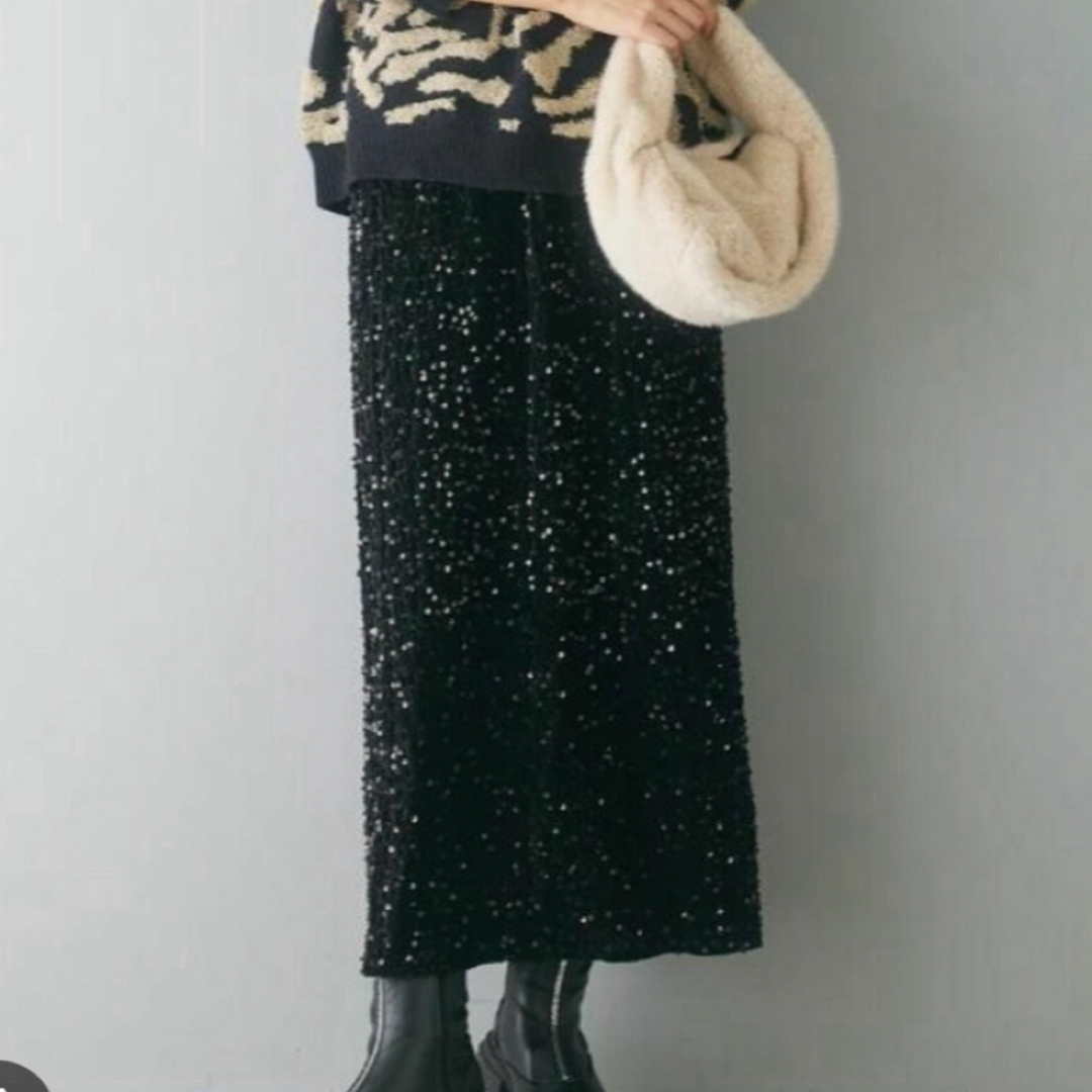 ESICA エシカ　スパンコールスカート レディースのスカート(ロングスカート)の商品写真