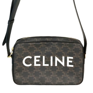 celine - 　セリーヌ CELINE ミディアムメッセンジャー 194502 ブラック トリオンフキャンバス メンズ ショルダーバッグ