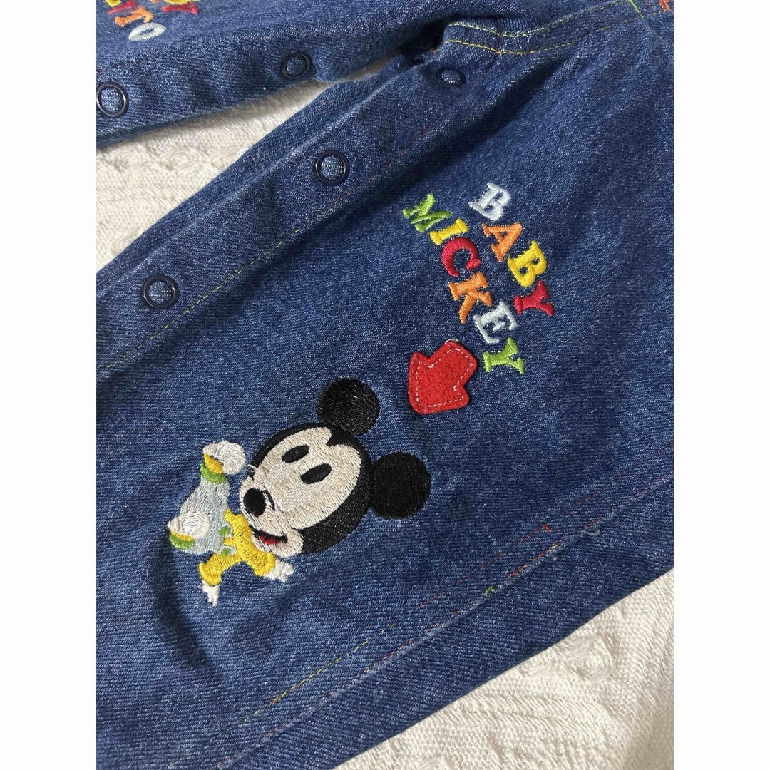 Disney(ディズニー)のレトロミッキー　デニムオーバオール 90cm キッズ/ベビー/マタニティのキッズ服男の子用(90cm~)(パンツ/スパッツ)の商品写真