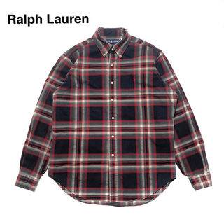 ラルフローレン(Ralph Lauren)の☆良品 ラルフローレン 刺繍ロゴ チェック柄 オーバーサイズ ボタンダウンシャツ(シャツ)