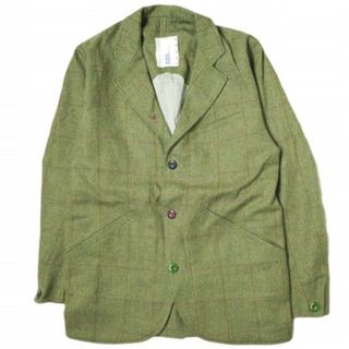 ARN mercantile エーアールエヌ メルカンタイル イギリス製 MEDICAL JACKET ウールチェック メディカルジャケット S グリーン 4B テーラード マルチボタン アウター【中古】【ARN mercantile】(テーラードジャケット)