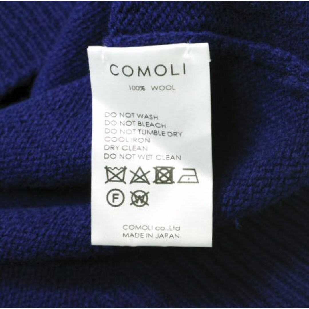 COMOLI(コモリ)のCOMOLI コモリ 21AW 日本製 ラムズウールガンジーネックニット U03-06007 Free BLUE セーター プルオーバー トップス【中古】【COMOLI】 メンズのトップス(ニット/セーター)の商品写真