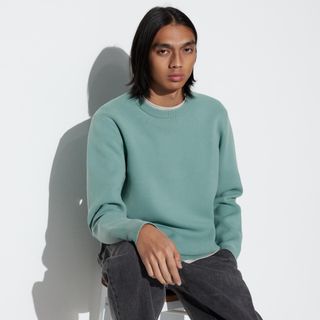 ユニクロ(UNIQLO)の今期、ユニクロ、ウォッシャブルストレッチミラノクルーネックセーター、Mサイズ(ニット/セーター)