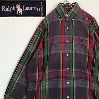 ラルフローレン(Ralph Lauren)のRALPH LAUREN 90s ポニーロゴ刺繍  　チェックBDシャツ(シャツ)