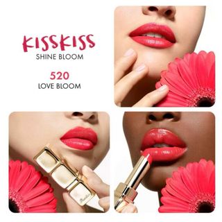 ゲラン(GUERLAIN)の【新品未使用】ゲラン キスキス シャインブルーム 520 LOVE BLOOM(口紅)