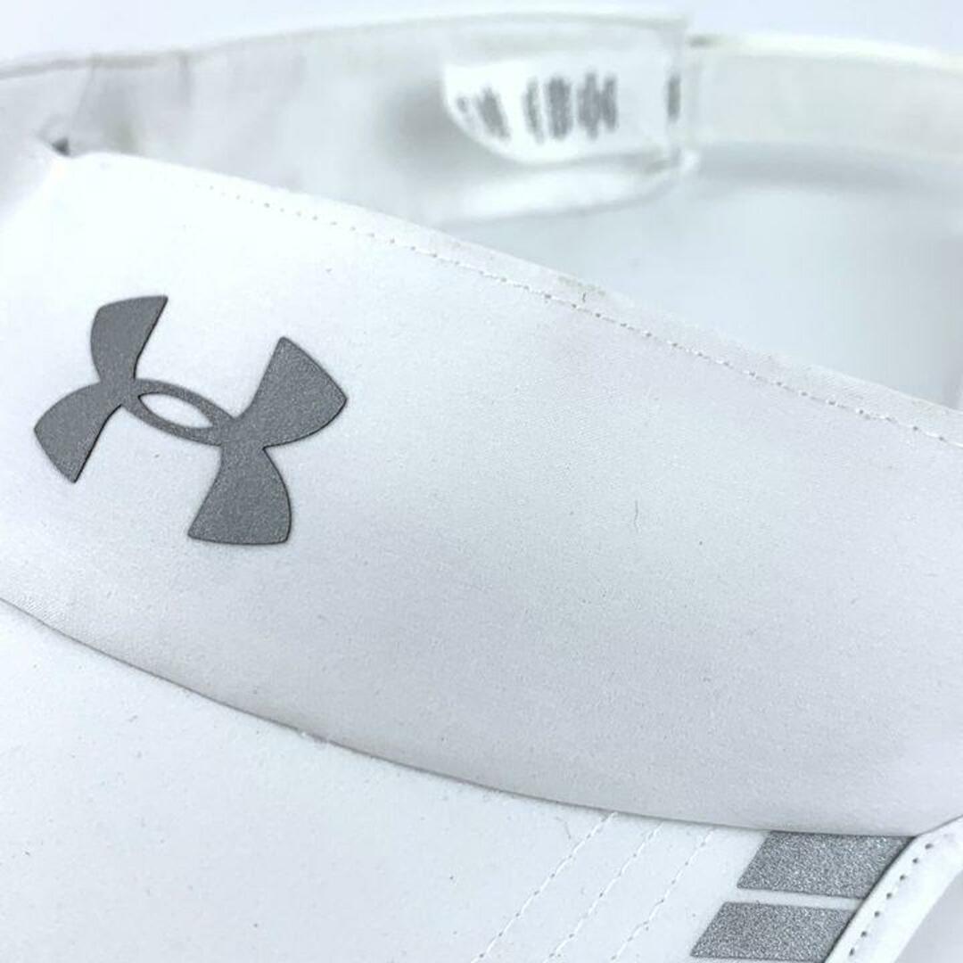 アンダーアーマー サンバイザー ロゴ ベルクロ スポーツウエア ブランド キャップ 帽子 メンズ ホワイト UNDER ARMOUR メンズの帽子(サンバイザー)の商品写真