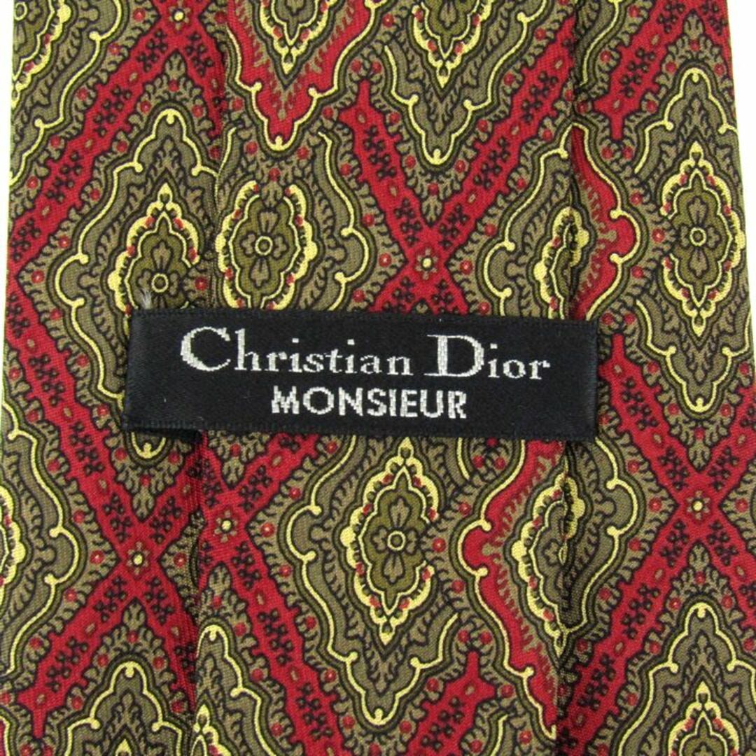 Christian Dior(クリスチャンディオール)のクリスチャンディオール ブランドネクタイ 総柄 シルク メンズ ブラウン×ボルドー Christian Dior メンズのファッション小物(ネクタイ)の商品写真