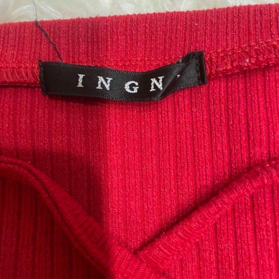 INGNI(イング)のINGNI  イング　レディース　トップス　長袖　カットソー　赤　M レディースのトップス(カットソー(長袖/七分))の商品写真