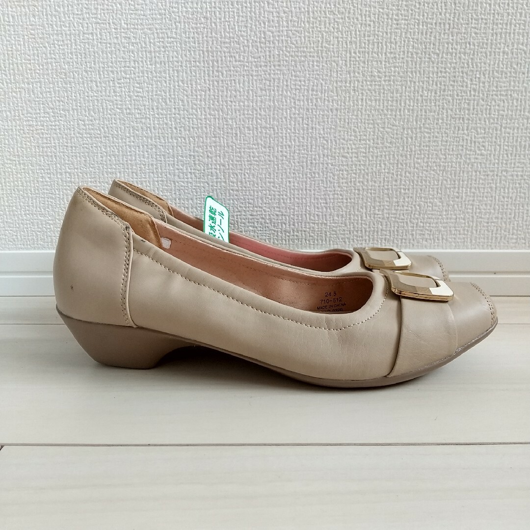 （412）ALLDAY WALK ベージュ パンプス（24.5cm） レディースの靴/シューズ(ハイヒール/パンプス)の商品写真