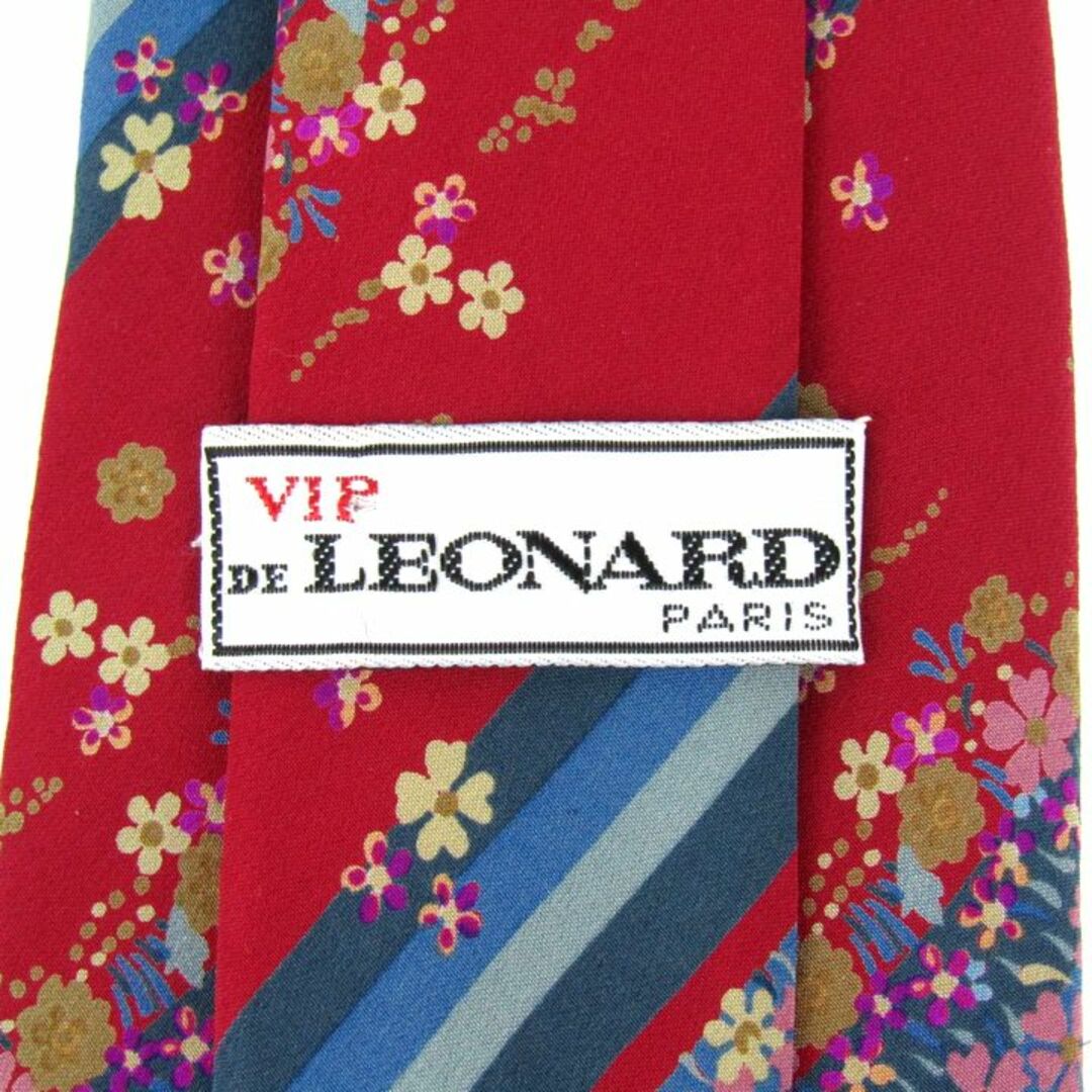 LEONARD(レオナール)のレオナール ブランドネクタイ 総柄 ストライプ柄 花柄 シルク メンズ レッド LEONARD メンズのファッション小物(ネクタイ)の商品写真