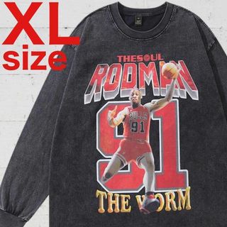 Rodman　ロッドマン　91　BIGロゴ　長袖　Tシャツ　ブラック　XLサイズ(Tシャツ/カットソー(七分/長袖))