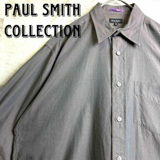 ポールスミスコレクション(Paul Smith COLLECTION)の美品 ポールスミスコレクション シャンブレーシャツ 光沢 グレー M 大きめ(シャツ)