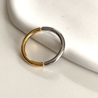 ステンレス　bi-color シンプルリング(リング(指輪))