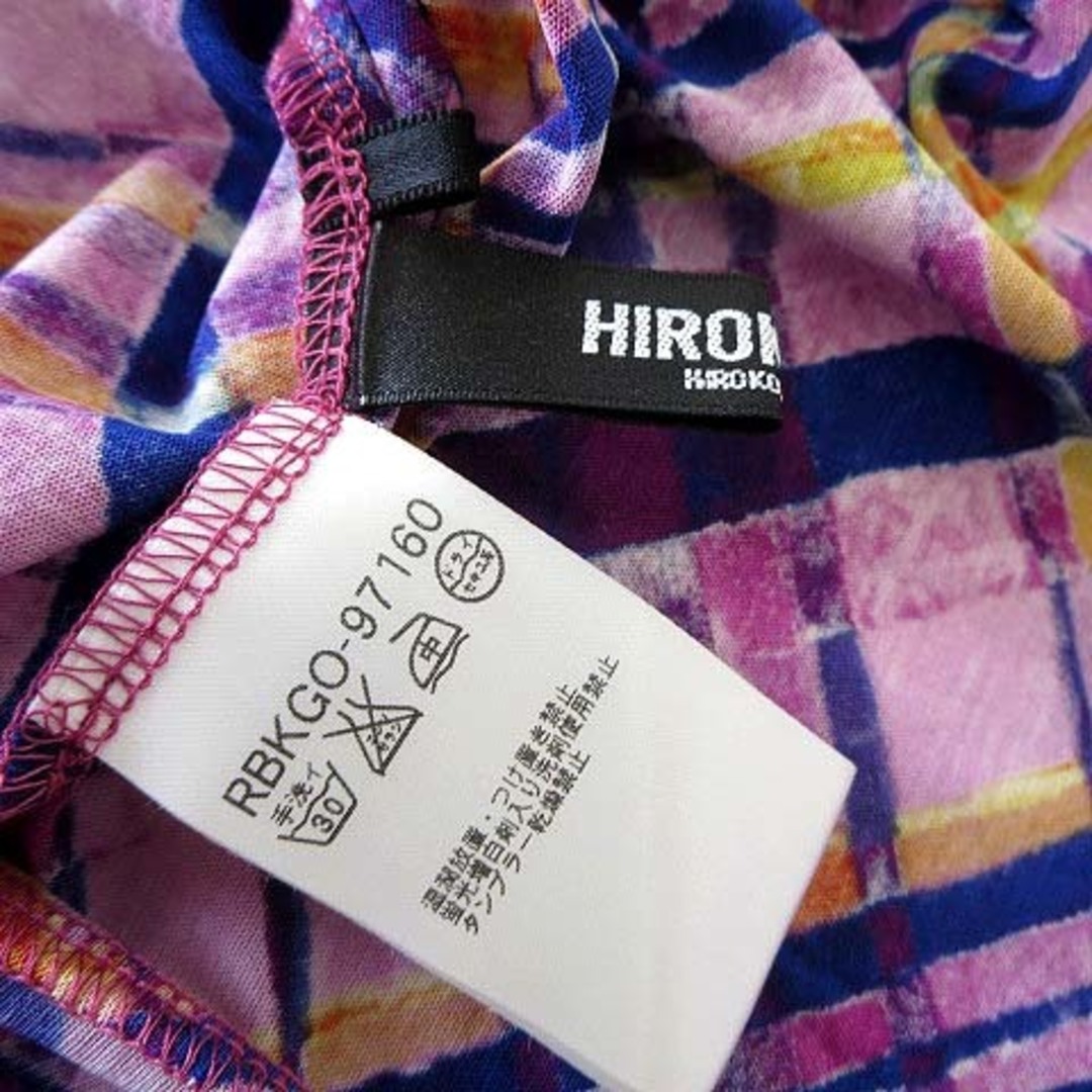 HIROKO BIS(ヒロコビス)のヒロコビス チュニック ワンピース 半袖 L 11 紫 ピンク 赤紫 美品 レディースのトップス(チュニック)の商品写真