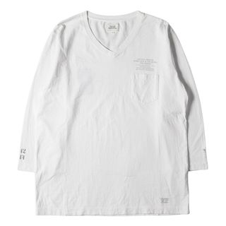 クライミー(CRIMIE)の美品 CRIMIE クライミー Tシャツ サイズ:XL ブランドロゴ 7分袖 Vネック ポケットTシャツ ホワイト 白 トップス カットソー 長袖【メンズ】【中古】(Tシャツ/カットソー(半袖/袖なし))