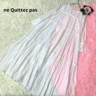 ヌキテパ(ne Quittez pas)のNO224ヌキテパ：M完売 ドビーストライプ パネルドレス 洗濯可 ワンピース(ロングワンピース/マキシワンピース)