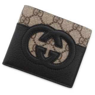 Gucci - グッチ 二つ折り財布 カットアウト インターロッキングG GGスプリーム 701420 GUCCI メンズ