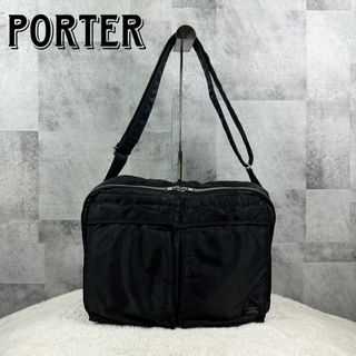 ポーター(PORTER)の美品 ポーター タンカー ショルダーバッグ 2層 ブラック XL A4可(ショルダーバッグ)