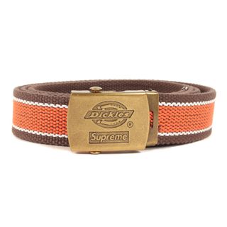 Supreme - 美品 Supreme シュプリーム 22AW Dickies ディッキーズ ストライプ ウェビングベルト Stripe Webbing Belt ブラウン オレンジ ブランド アイテム コラボ【メンズ】【中古】