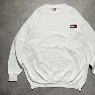 トミーヒルフィガー(TOMMY HILFIGER)の【TOMMY HILFIGER】トミーヒルフィガー　USA製ホワイトスウェット(スウェット)