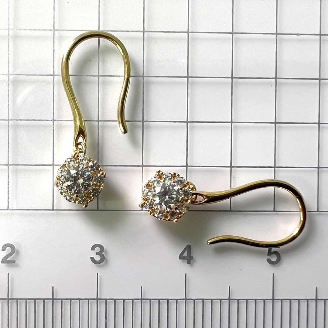 SWAROVSKI(スワロフスキー)のシルバー925スワロフスキー取り巻きフックピアス ゴールドメッキ*新品 レディースのアクセサリー(ピアス)の商品写真