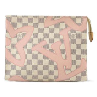 ルイヴィトン(LOUIS VUITTON)のルイヴィトン クラッチバッグ ダミエ・アズール ポッシュ・トワレ26 N41049 ピンク タヒチ・コレクション(クラッチバッグ)