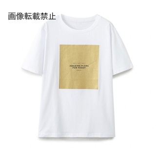 🍓3月新作🐤13941◆ゴールドプレート ロゴ 半袖 Tシャツ(Tシャツ(半袖/袖なし))