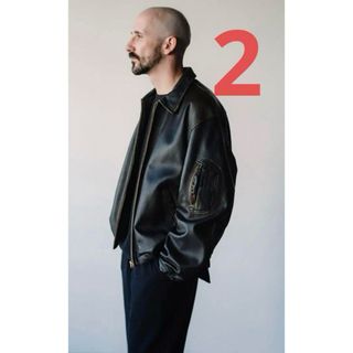 コモリ(COMOLI)の希少　24ss コモリ comoli レザージップブルゾン サイズ2(レザージャケット)