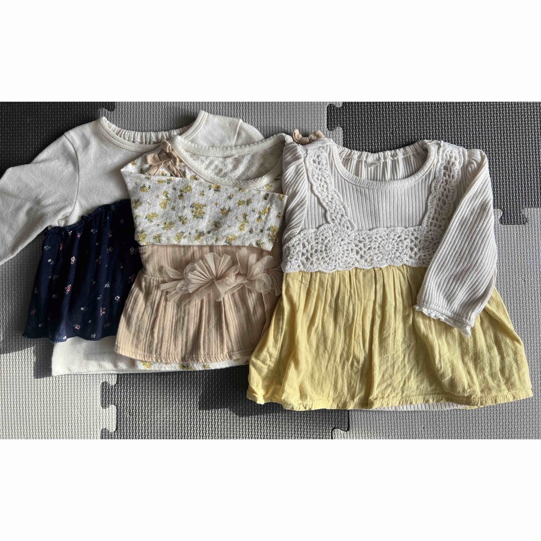 西松屋(ニシマツヤ)のベビー服　カットソー　70〜80サイズ　3枚セット キッズ/ベビー/マタニティのベビー服(~85cm)(シャツ/カットソー)の商品写真