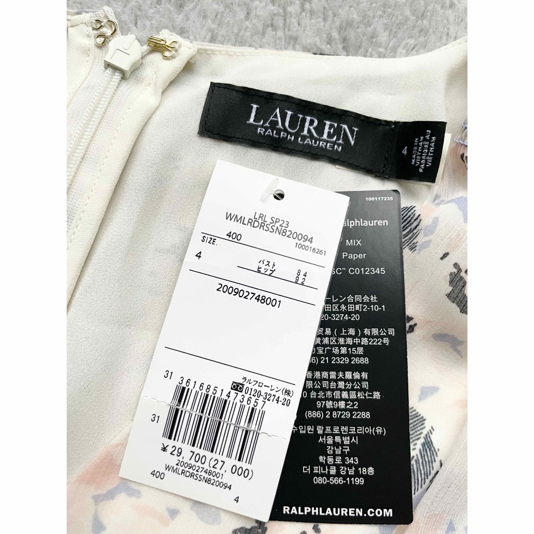 Ralph Lauren(ラルフローレン)の【新品】LAUREN RALPH LAUREN フラワープリントドレス ピンク レディースのワンピース(ひざ丈ワンピース)の商品写真