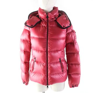 モンクレール(MONCLER)の美品★MONCLER モンクレール BERRE ベール フード・ロゴワッペン付 ZIP UP ダウンジャケット ピンク 0 国内正規品 レディース(ダウンジャケット)