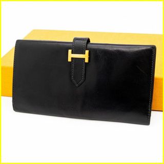 エルメス(Hermes)の★美品★ エルメス 長財布 ベアン クラシック ブラック ボックスカーフ 旧型(財布)