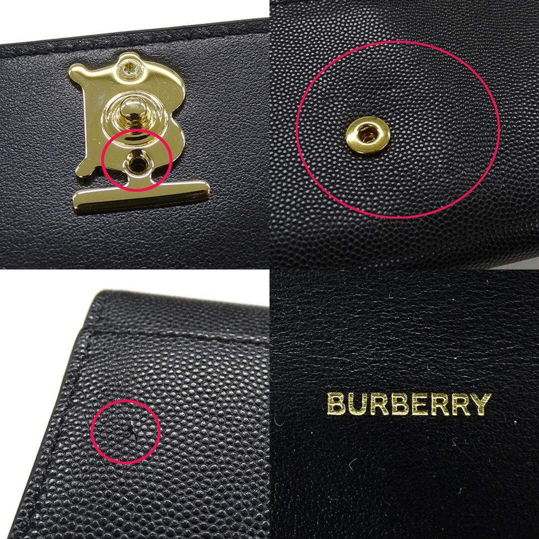 BURBERRY(バーバリー)のバーバリー BURBERRY 財布 レディース メンズ ブランド 長財布 レザー ハルトン ブラック ゴールド金具 TBロゴ【中古】 レディースのファッション小物(財布)の商品写真