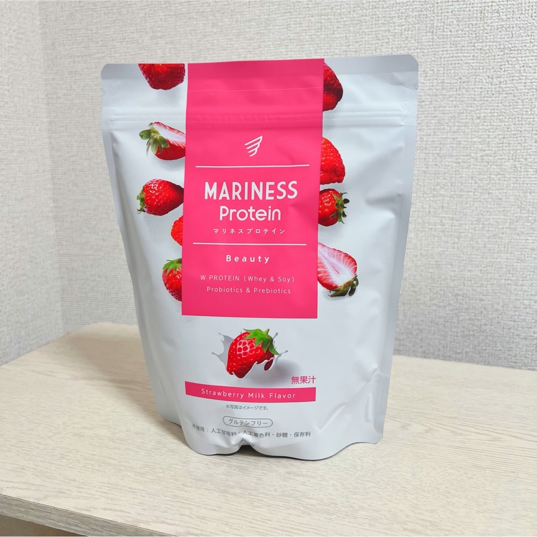 マリネス プロテイン 苺ミルク 14回分 食品/飲料/酒の健康食品(プロテイン)の商品写真