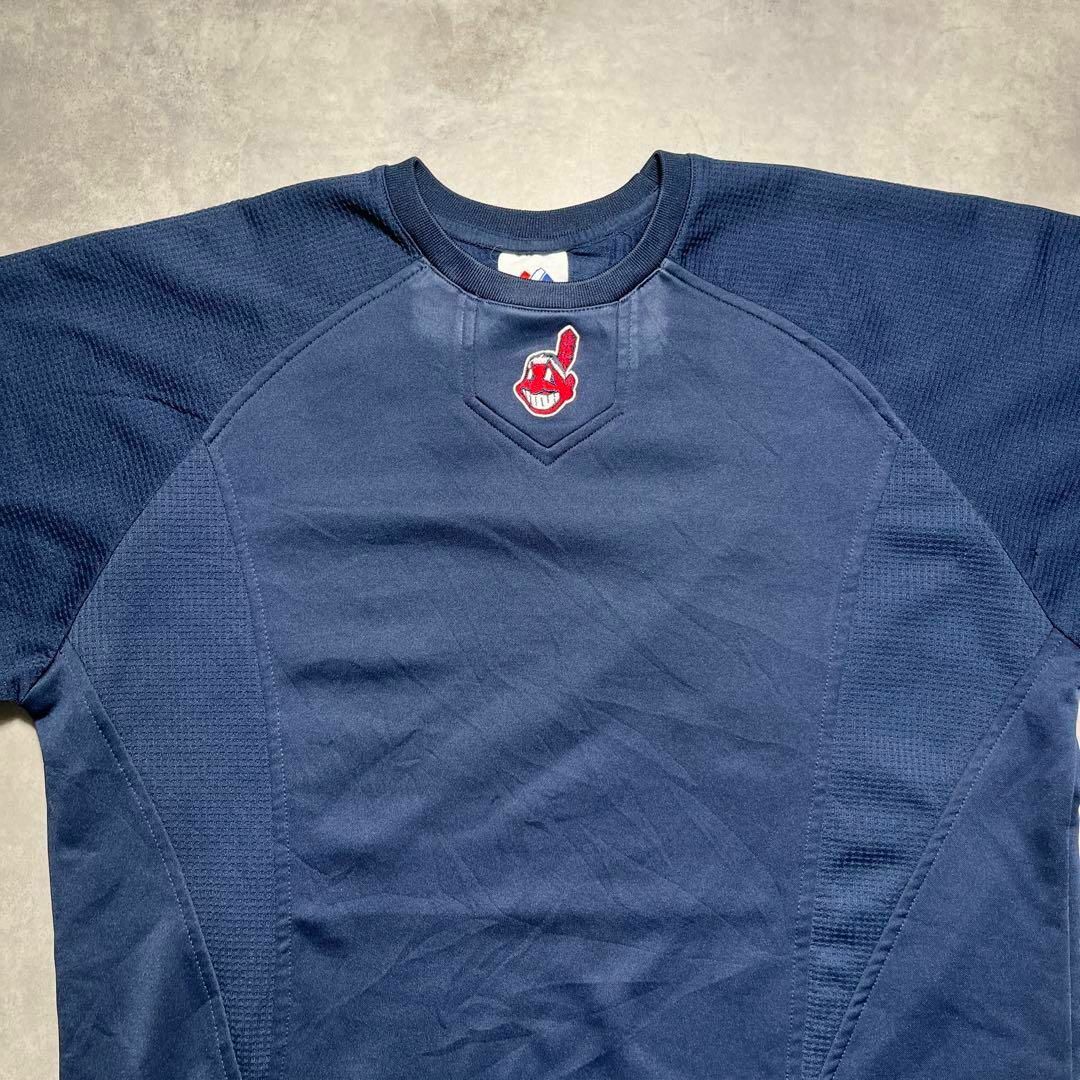MLB(メジャーリーグベースボール)の【MLB】インディアンストレーニングウェア　野球メジャーマジェスティック メンズのトップス(Tシャツ/カットソー(七分/長袖))の商品写真
