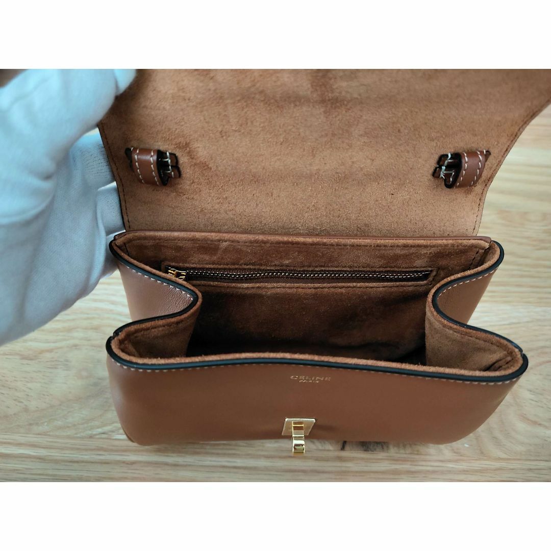 CELINE☆ミニ 16(セーズ) カーフスキン / ホワイトコットン ミニ 16（セーズ） / サテンドカーフスキン - ホワイトコットン