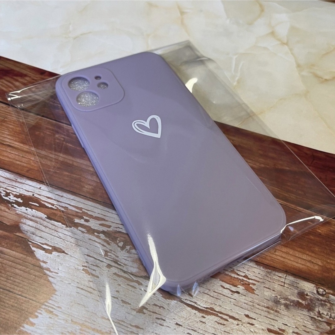 iPhone(アイフォーン)の【iPhoneXR】iPhoneケース パープル ハート 手書き 紫 シンプル スマホ/家電/カメラのスマホアクセサリー(iPhoneケース)の商品写真