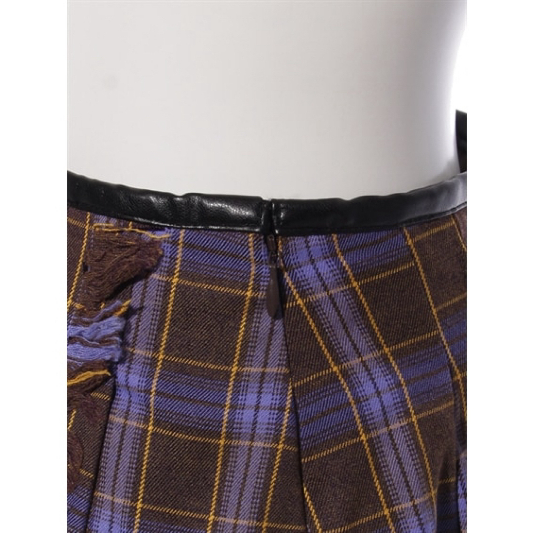 RayCassin(レイカズン)のRay Cassin レイカズン チェックラップ風フリンジフレアスカート レディースのスカート(ロングスカート)の商品写真